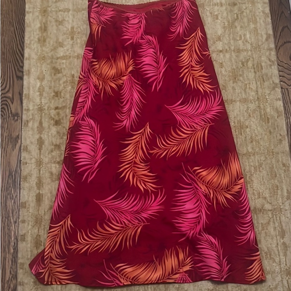 Floral inspired red skirt